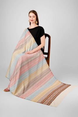 Blushh Collection Wool Printed Women Shawl(Multicolor)