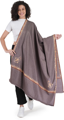 Life and style Wool Solid, Printed Women Shawl(Grey)