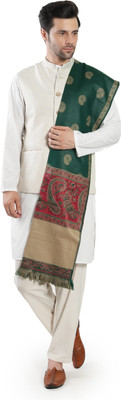 Life and style Wool Paisley Men Shawl(Green)