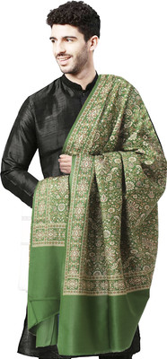 manra Wool Paisley Men Shawl(Green)