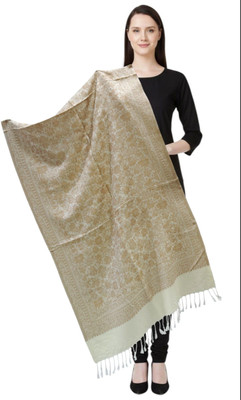 Pink World Wool Woven Women Shawl(Beige)