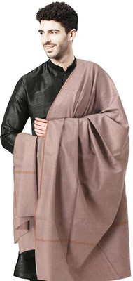 manra Wool Self Design Men Shawl(Beige)