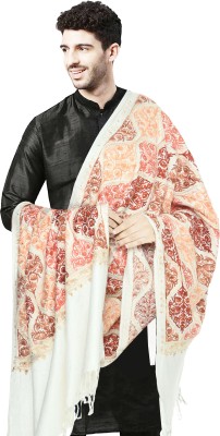 Life and style Wool Embroidered Men Shawl(White)