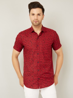 LOUIS MONARCH Men Printed Casual Red Shirt