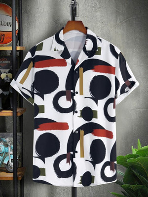HouseOfCommon Men Floral Print Casual Black, White, Maroon Shirt