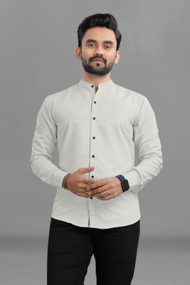 RAHUL CREATION Men Solid Casual Grey Shirt