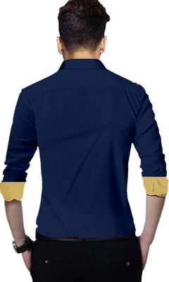 SURRT FASHION Men Solid Casual Blue Shirt