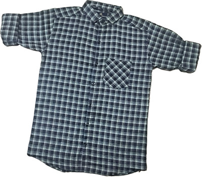 MODI DILIP Men Checkered, Color Block Casual Light Blue Shirt