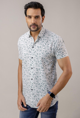 Shozaai Collection Men Printed Casual Green Shirt