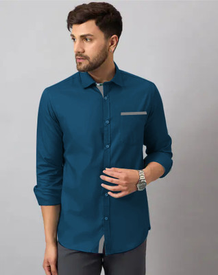 RD FASHION HUB Men Self Design Casual Dark Green Shirt