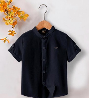 jeck-art Boys Solid Casual Dark Blue Shirt