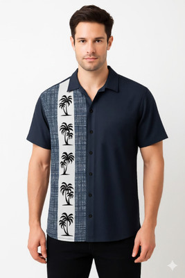 akshayfashion Men Printed Casual Blue Shirt