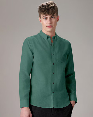 DivineStore Men Solid Casual Green Shirt