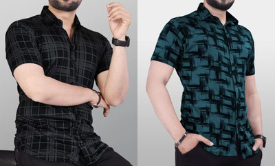 DADA IMPEX Men Checkered Casual Black Shirt