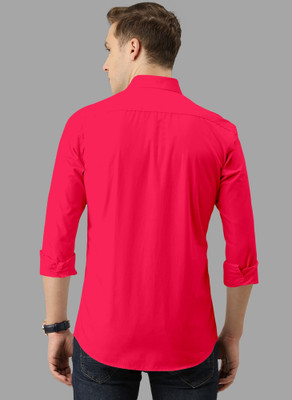 SURRT FASHION Men Solid Casual Pink Shirt