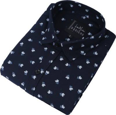 Liza Martin Men Printed Casual Dark Blue Shirt