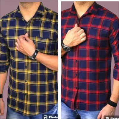 Men Checkered Casual Multicolor Shirt