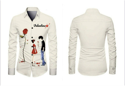 SWORNY FASHION Men Printed Casual White Shirt