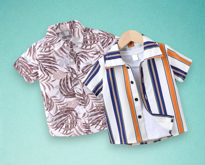 RAVYA TRENDZ Boys Printed Casual Multicolor Shirt