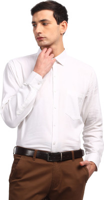 Nksa Fashion Men Solid Formal White Shirt