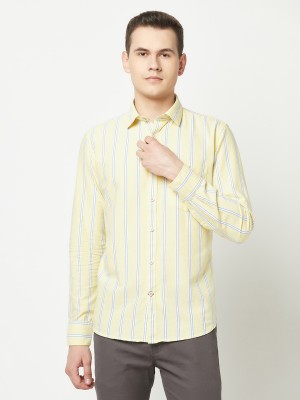 CRIMSOUNE CLUB Men Printed Casual Yellow Shirt