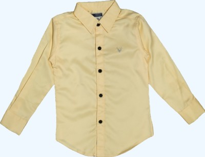 SKY PEARL Boys Solid Casual Yellow Shirt