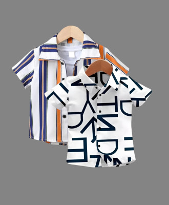 KILLER Boys Printed, Striped Casual Multicolor Shirt(Pack of 2)