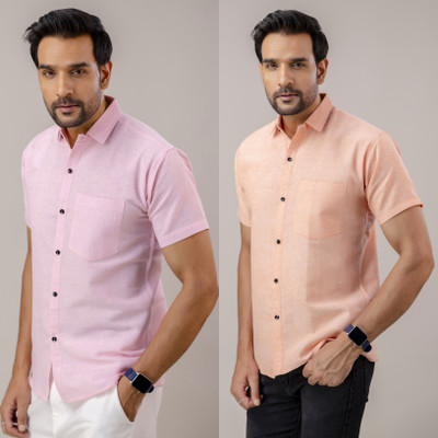 AUZAAI COLLECTION Men Solid Casual Multicolor Shirt(Pack of 2)