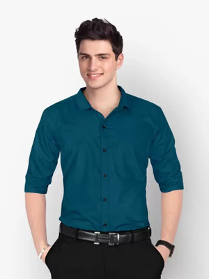 Jumii Enterprise Men Solid Casual Blue Shirt