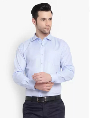 BALESHWAR Men Solid Formal Light Blue Shirt