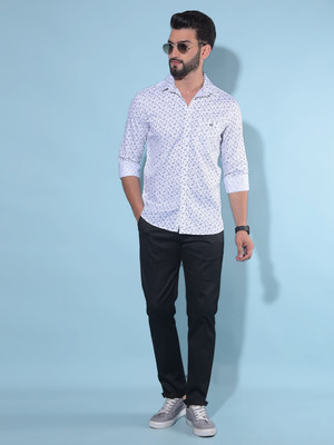 CRIMSOUNE CLUB Men Printed Casual White Shirt