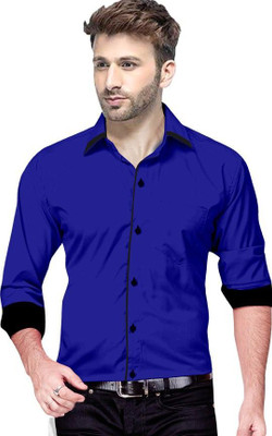 SURRT FASHION Men Solid Casual Dark Blue Shirt
