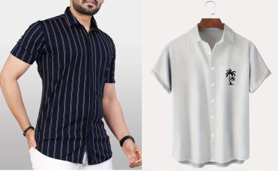 DADA IMPEX Men Striped Casual Blue Shirt