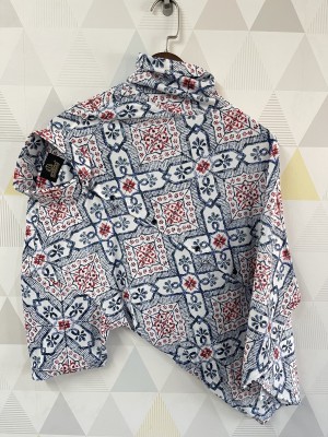 ZONANZA Men Printed Casual Dark Blue, White, Red Shirt