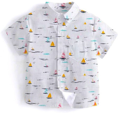 Apricot Boys Printed Casual White Shirt