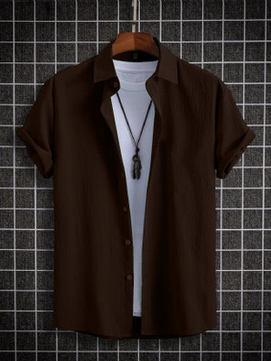 Riddhi Siddhi Enterprise Men Self Design Casual Blue Shirt