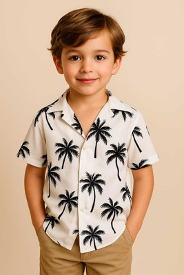 Janmangal Creation Boys Striped Casual Beige Shirt