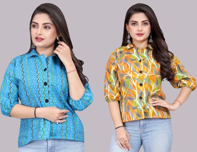 KAIZY CREATION Women Printed Casual Multicolor Shirt(Pack of 2)