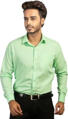 MAN-CHESTER Men Solid Formal Light Green Shirt