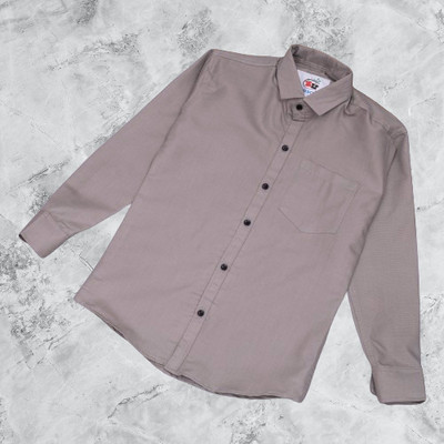 ShopGlobal Boys Solid Casual Grey Shirt