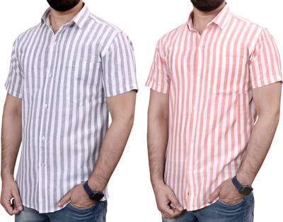 Auzaai Collections Men Self Design Casual Multicolor Shirt(Pack of 2)