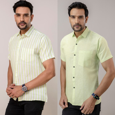 AuzaSho Collection Men Solid Casual Multicolor Shirt(Pack of 2)
