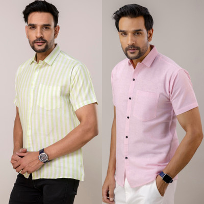 Shozaai Collection Men Solid Casual Multicolor Shirt(Pack of 2)
