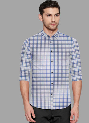 SURRT FASHION Men Checkered Casual Grey Shirt
