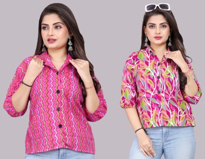 KAIZY CREATION Women Printed Casual Multicolor Shirt(Pack of 2)