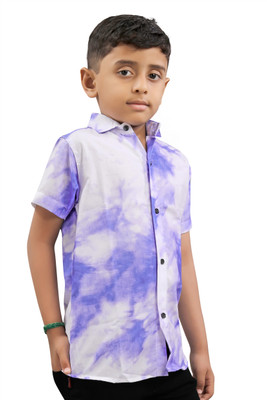 RUSTICRAGA Boys Printed Casual Blue Shirt