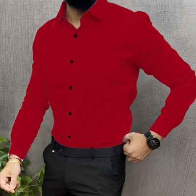 Anymouse Enterprise Men Solid Casual Red Shirt