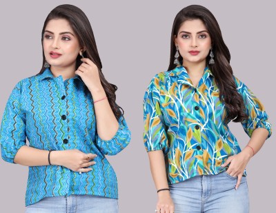 KAIZY CREATION Women Printed Casual Multicolor Shirt(Pack of 2)