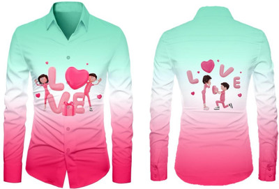 AviraEnterprise Men Dyed/Ombre Casual Pink Shirt
