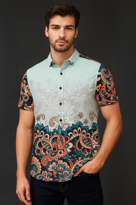 SHFASHION Men Printed Casual Multicolor Shirt